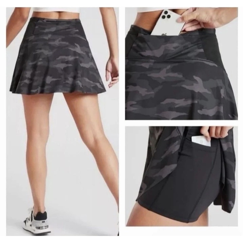 ATHLETA Camo black MATCH POINT tennis SKIRT GOLF skort Women's Sz XL